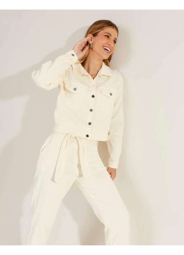 Zinzane - Jaqueta Zinzane Feminino Cotele Peletizado - Off White Branco