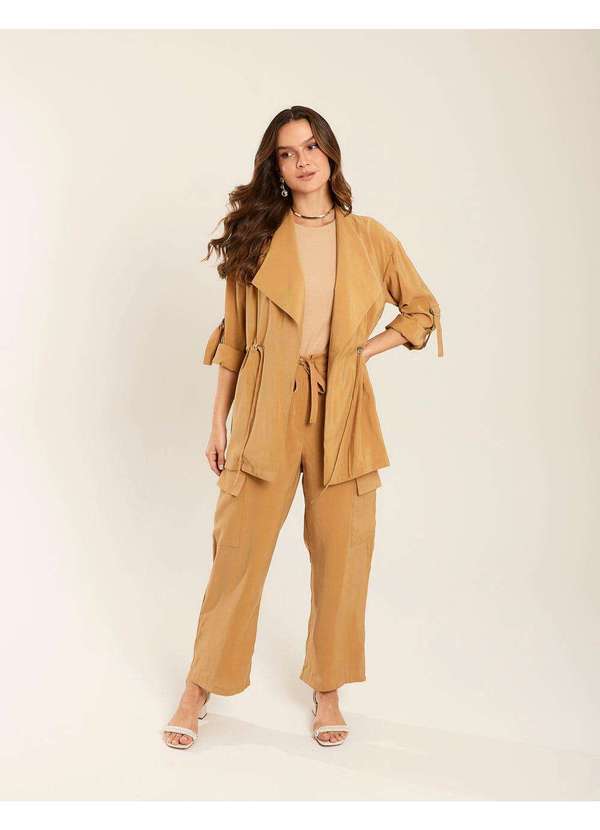Zinzane - Sobreposto Zinzane Feminino Washed Amarracao - Camel Bege