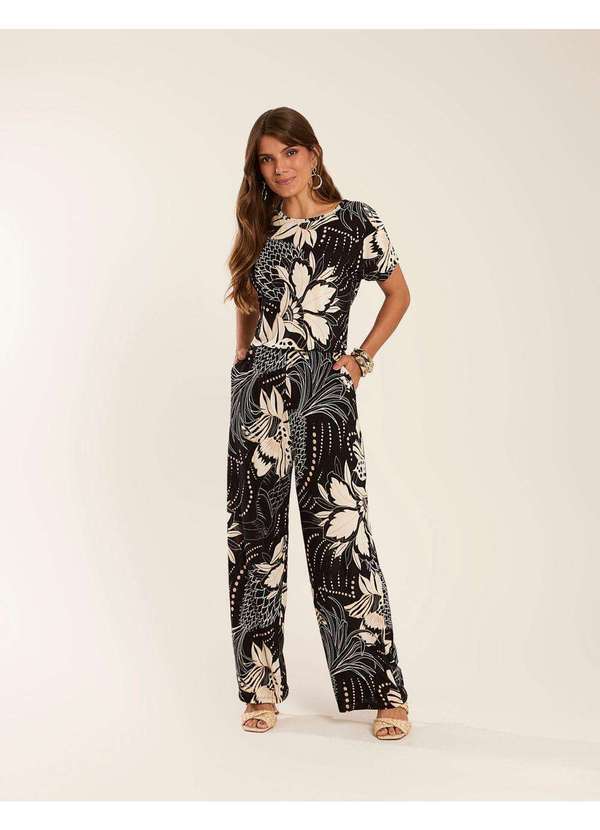 Zinzane - Macacao Zinzane Feminino Estampado Poppy - Preto Preto