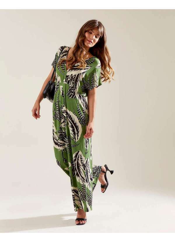 Zinzane - Macacao Zinzane Feminino Longo Estampado Taisa - Verde Verde