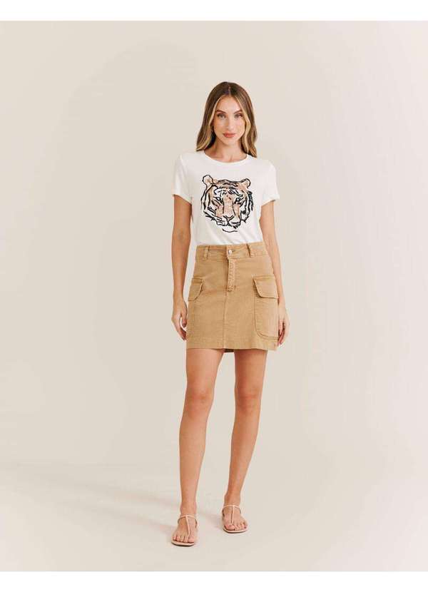 Zinzane - Saia Cargo Botoes - Chino Bege