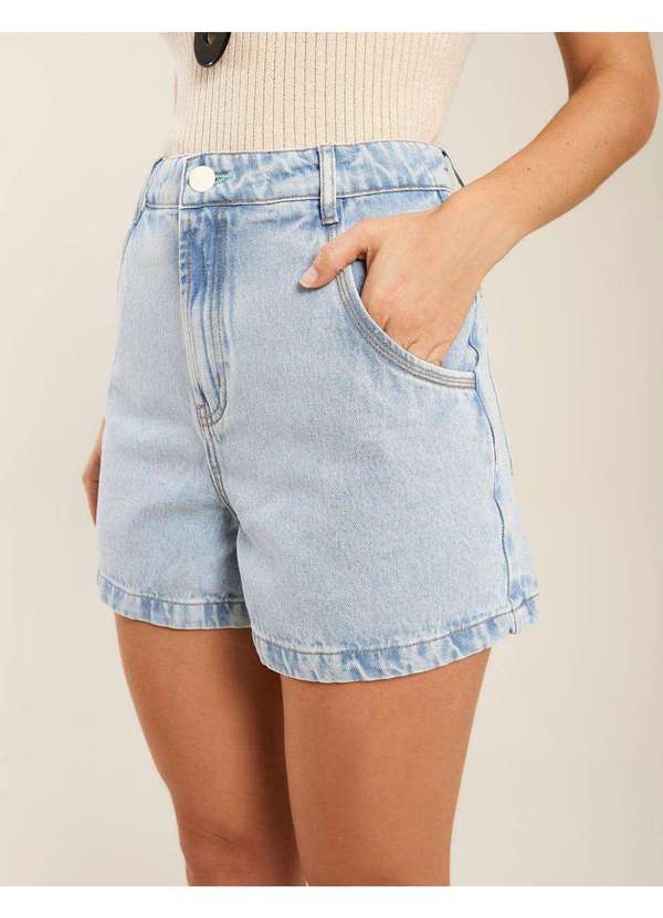 Zinzane - Short Zinzane Feminino Jeans Barra - Denim Claro Azul 3