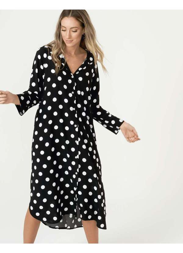 Zinzane - Chemise Poa Amplo Preto