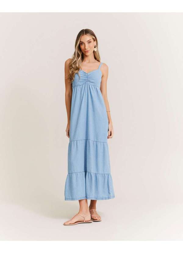 Zinzane - Vestido Liocel Marias - Denim Claro Azul
