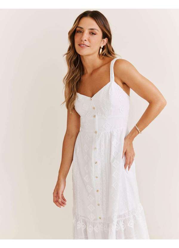 Zinzane - Vestido Midi Laise - Branco Branco 2