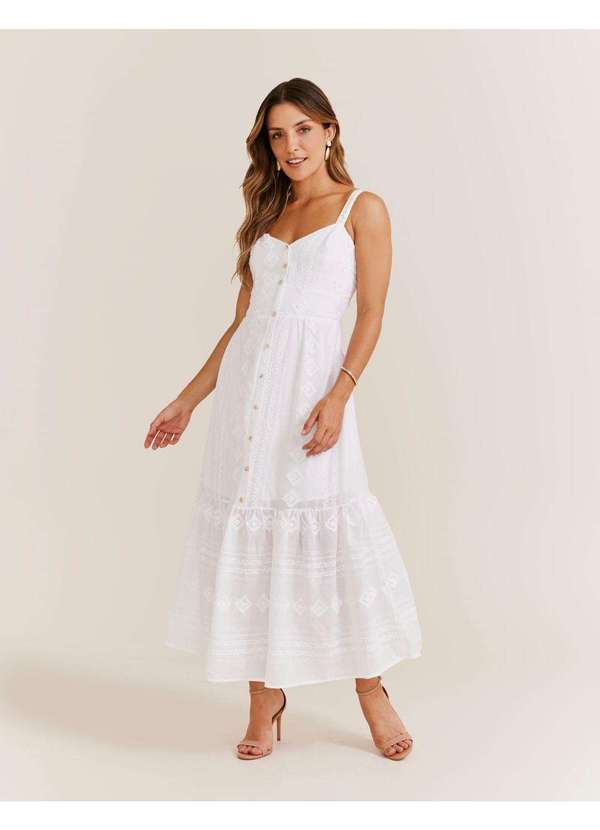 Zinzane - Vestido Midi Laise - Branco Branco 3