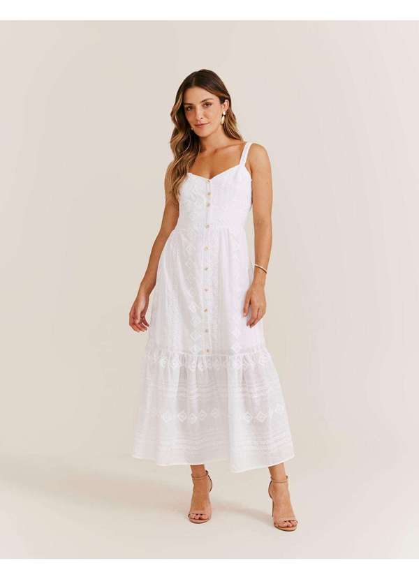 Zinzane - Vestido Midi Laise - Branco Branco 4