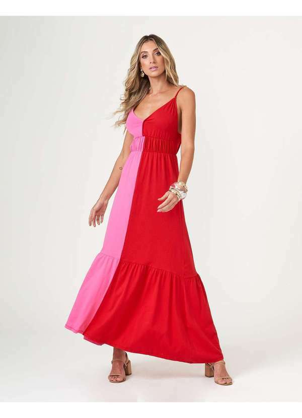 Zinzane - Vestido Zinzane Feminino Bicolor Color Vermelho