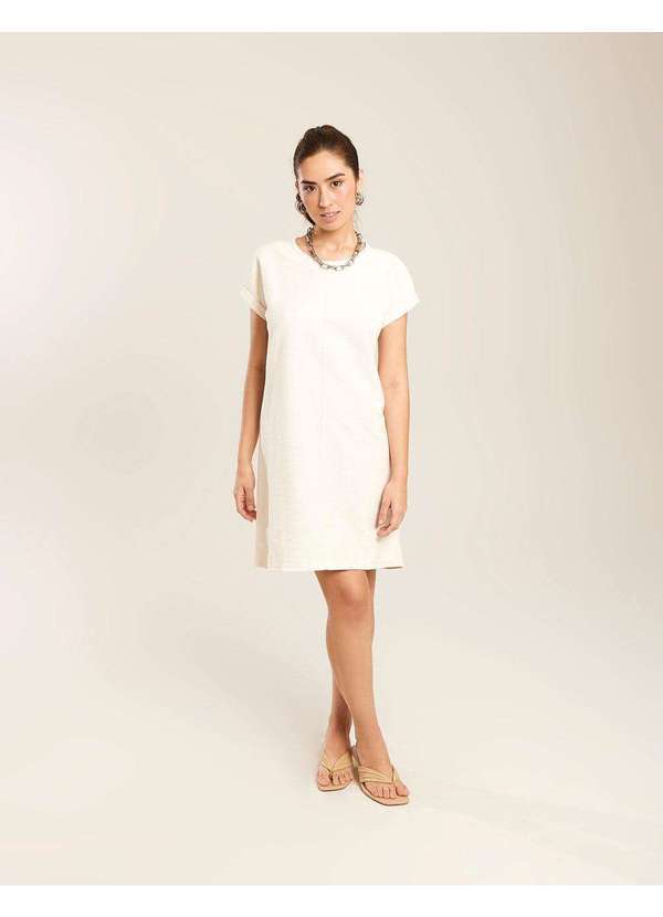 Zinzane - Vestido Zinzane Feminino Caixinha Moletinho - Areia Bege