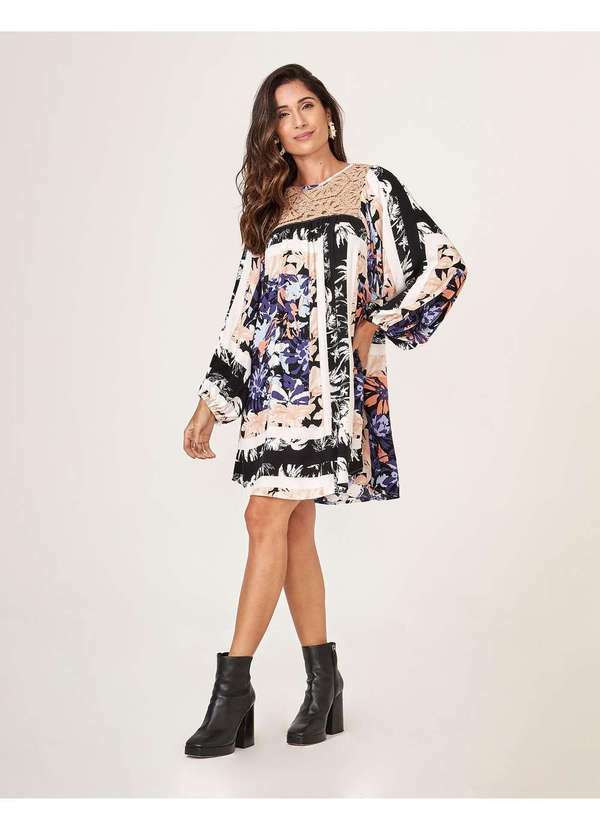 Zinzane - Vestido Zinzane Feminino Carol Guipir Curto Branco