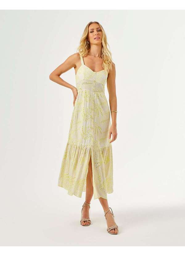Zinzane - Vestido Zinzane Feminino Laise Botoes - Lima Verde