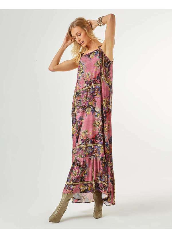 Zinzane - Vestido Zinzane Feminino Mariah Longo Detalhe Pedra Rosa