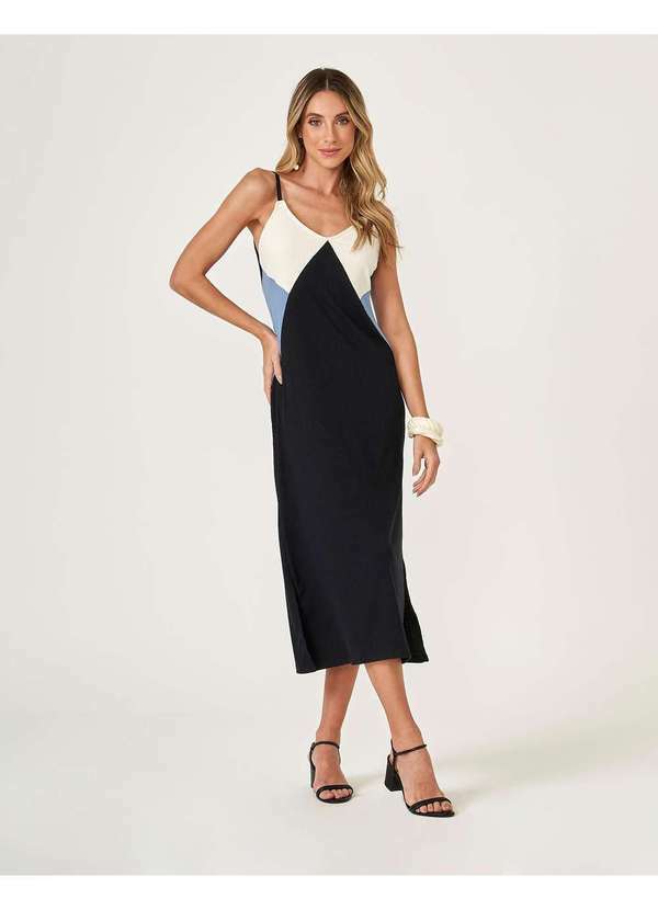 Zinzane - Vestido Zinzane Feminino Recortes Color Azul