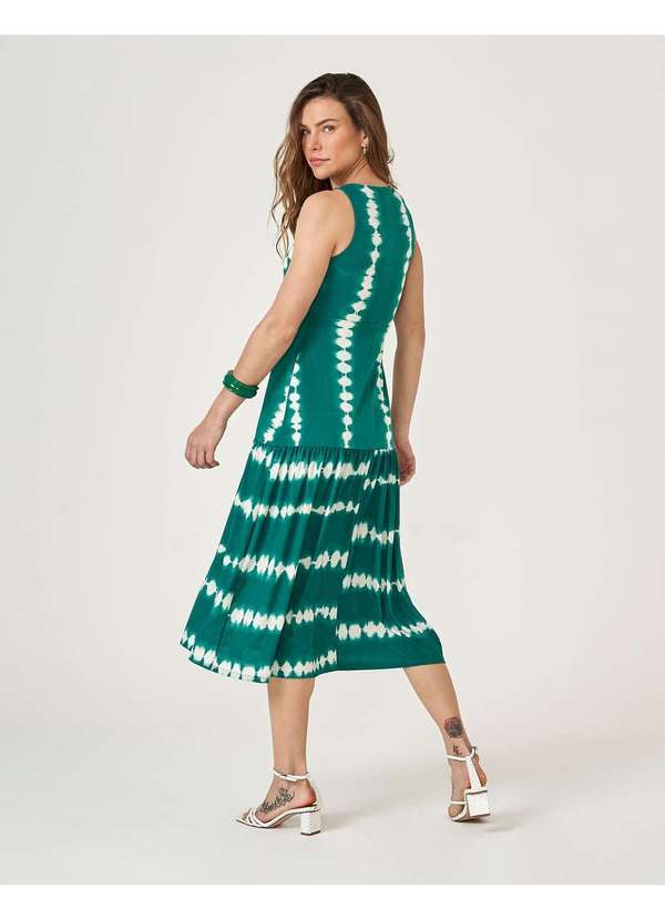 Zinzane - Vestido Zinzane Feminino Recortes Midi Mares Verde 3