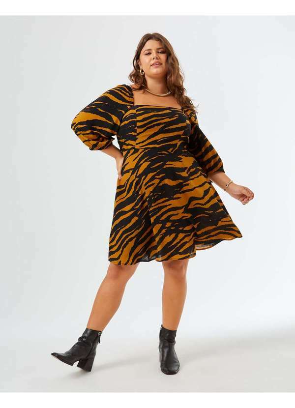 Zinzane - Vestido Zinzane Feminino Tiger Curto Bege
