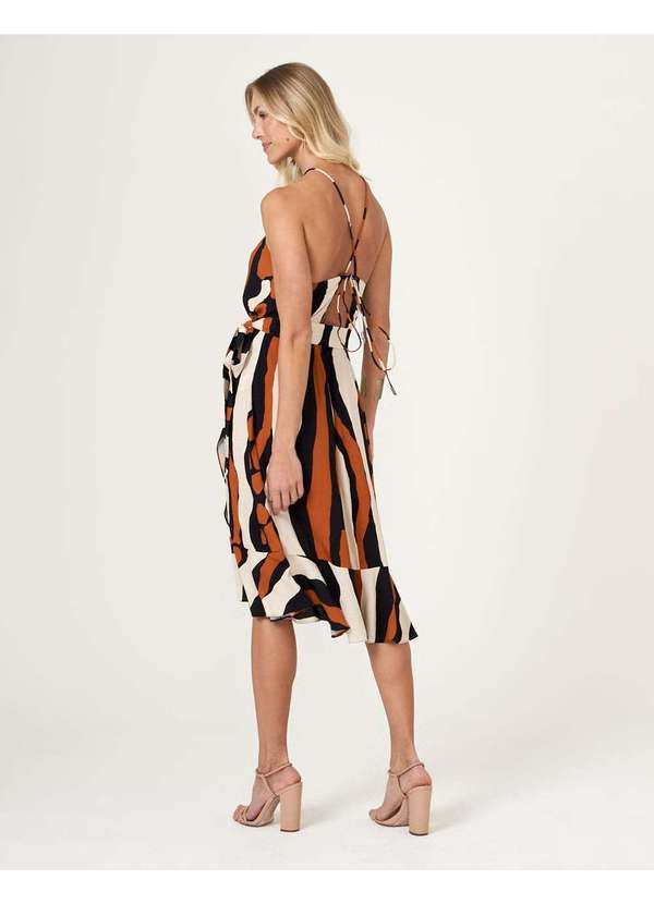 Zinzane - Vestido Zinzane Transpasse Babado Eliza Laranja 3