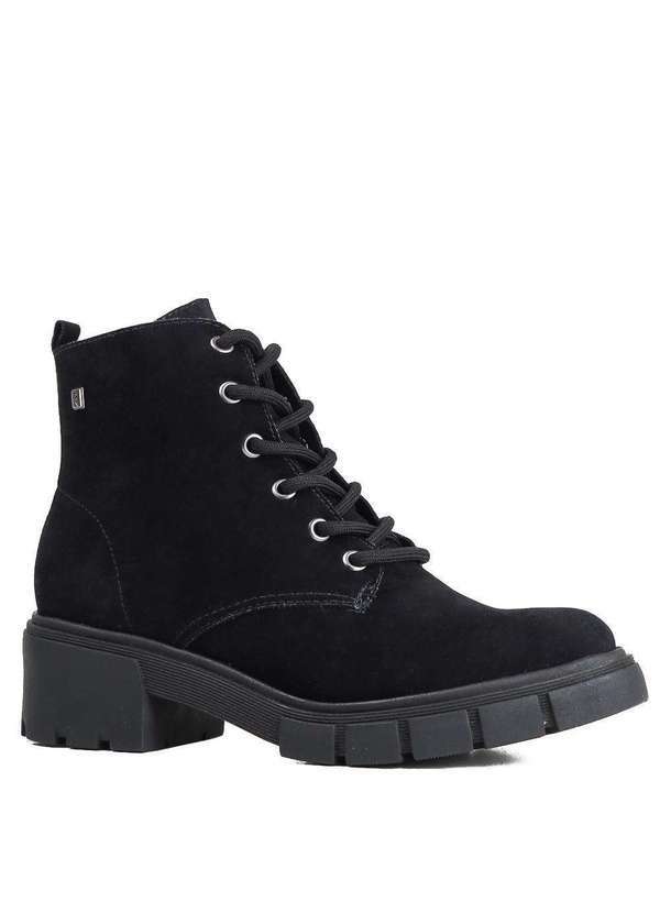 Ramarim - Bota Coturno Feminino Ramarim Cano Curto Tratorado Preto