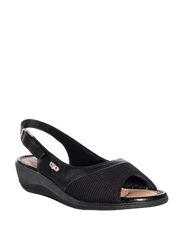 Comfortflex - Sandália Feminino Solado Grosso Comfortflex Preto Preto