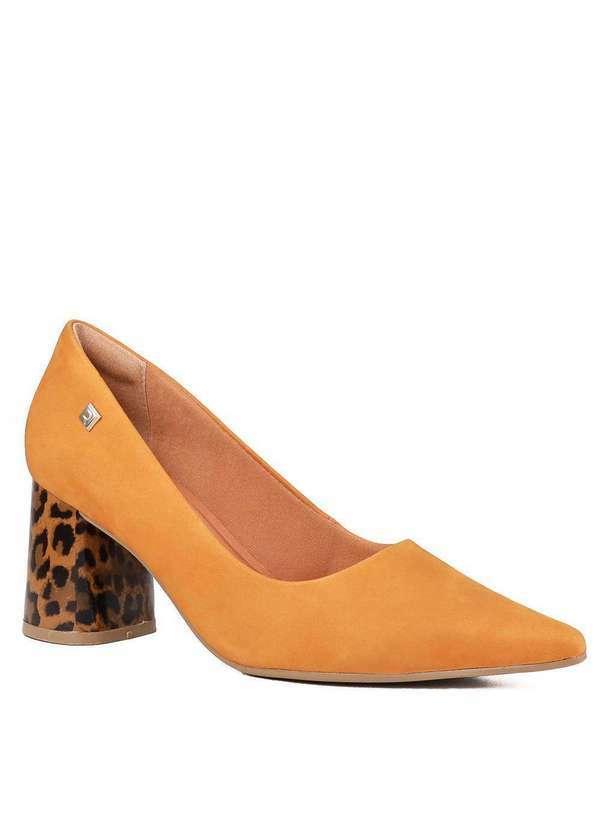 Ramarim - Sapato Scarpin Ramarim Salto Grosso Verniz Laranja