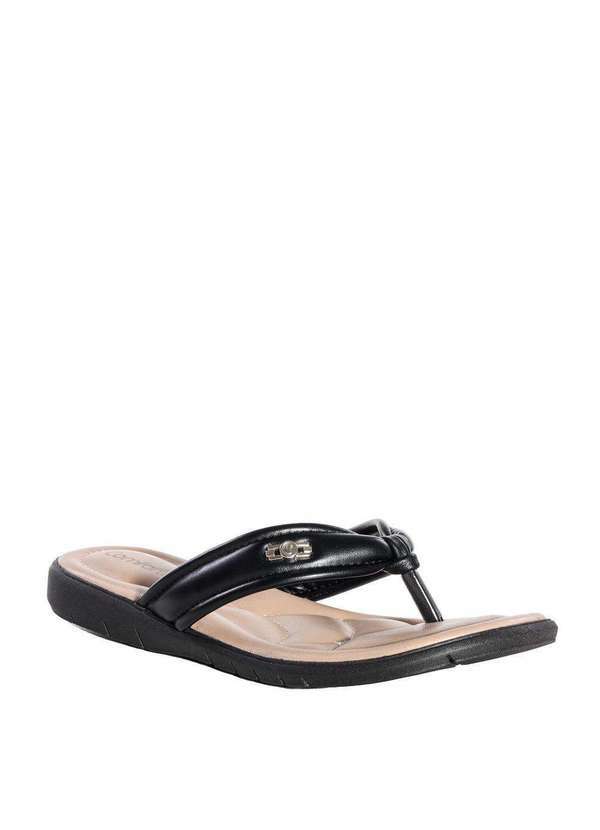 Comfortflex - Tamanco Feminino Comfortflex com Metal Preto Preto