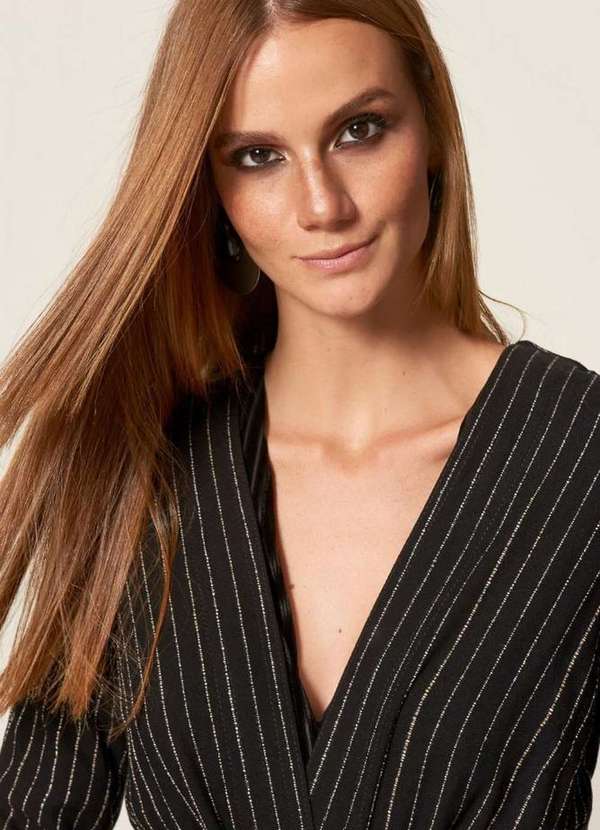 Mob - Casaco Crepe com Faixa Preto 3