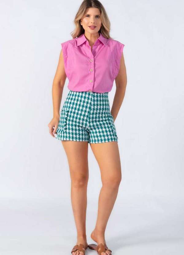 Lamis - Blusa Algodao Manga Cavada Rosa