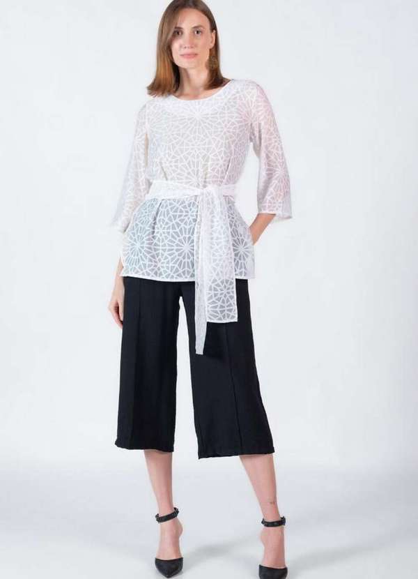 Lamis - Blusa Ampla em Viscose Off White