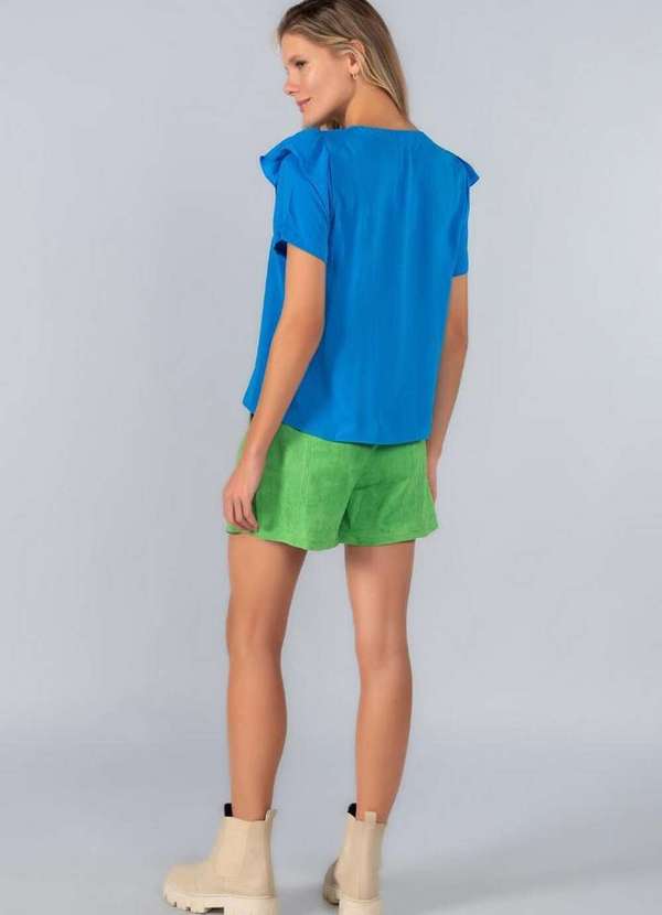 Lamis - Blusa Babado Manga Azul 3