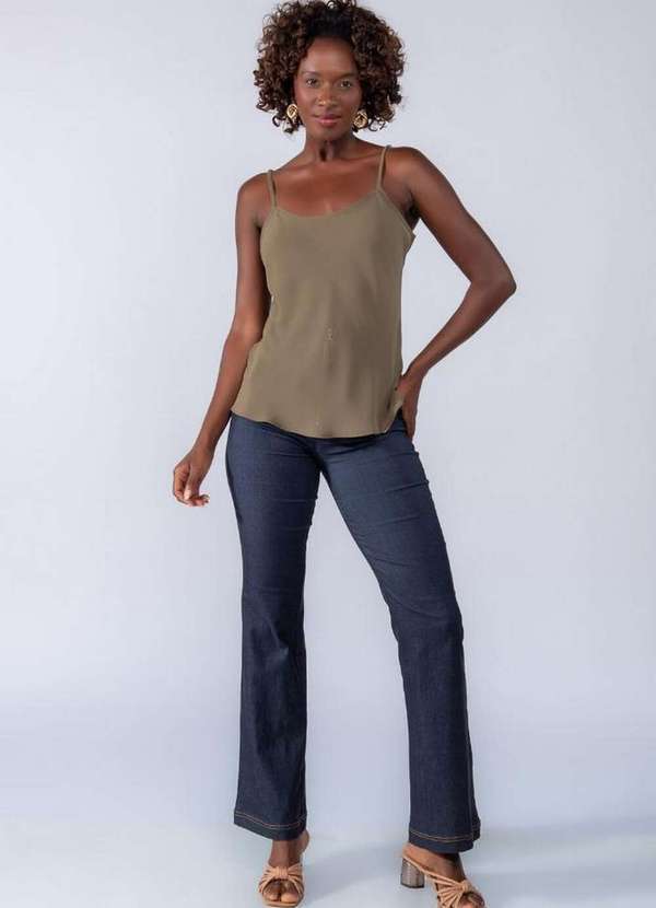 Lamis - Blusa Basica Alcinha Leve Transparencia Verde