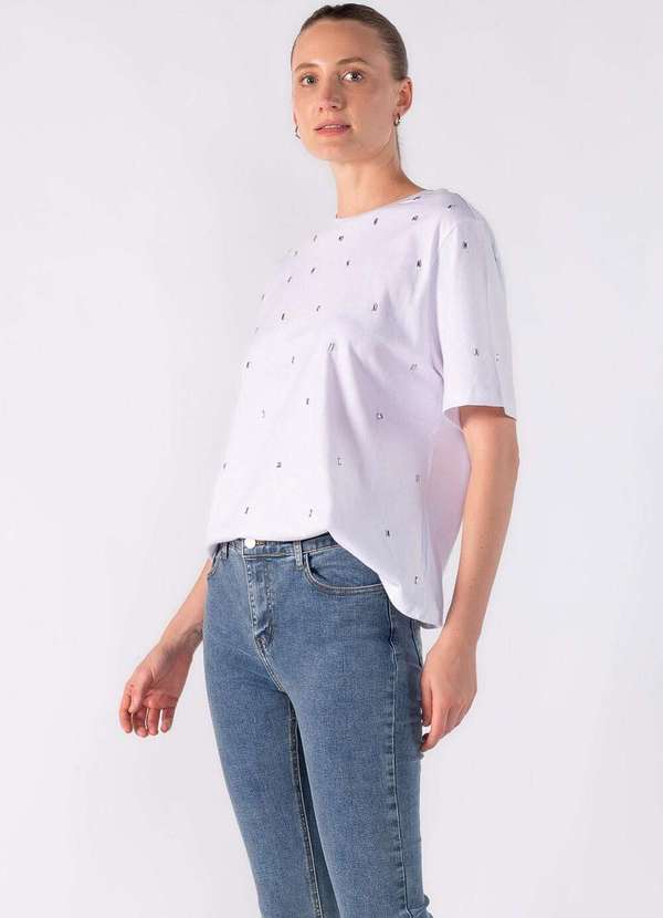 Lamis - Blusa Basica com Apliques Branco 3