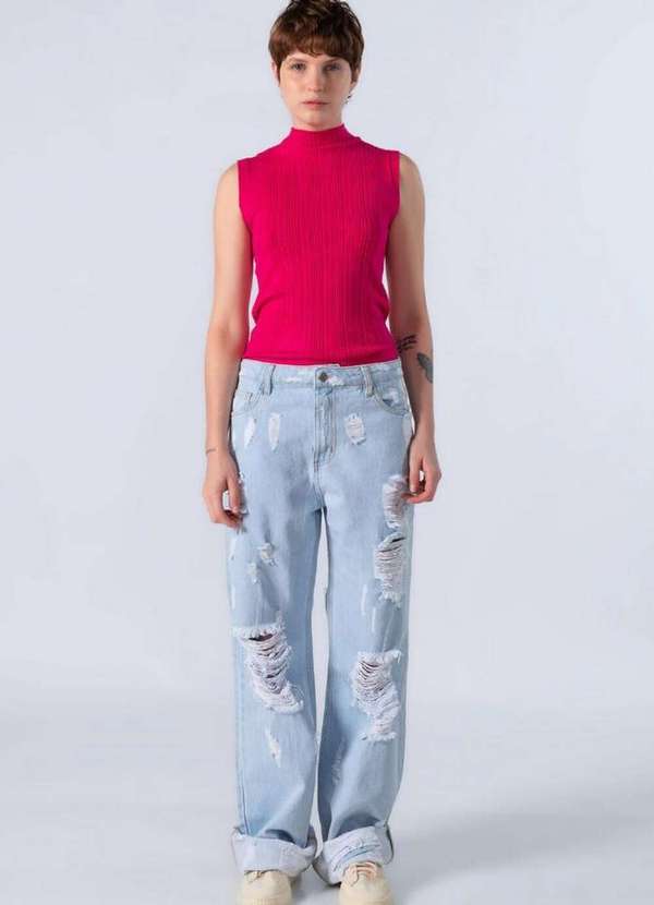 Lamis - Blusa Basica em Viscose Pink