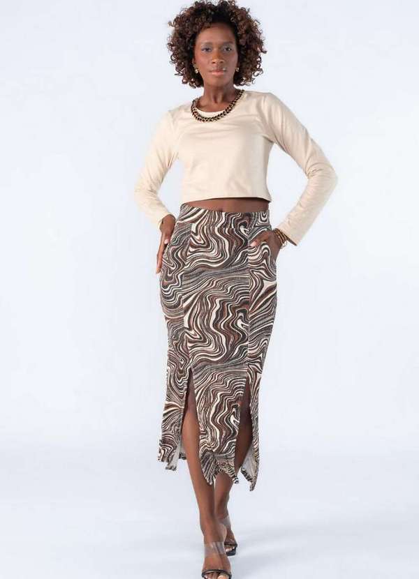 Lamis - Blusa Basica Manga Longa Bege