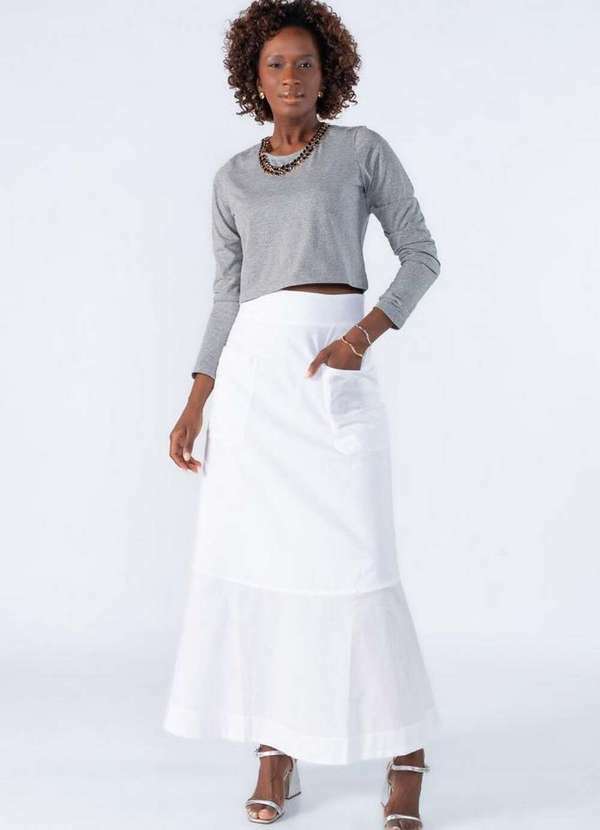 Lamis - Blusa Basica Manga Longa Cinza