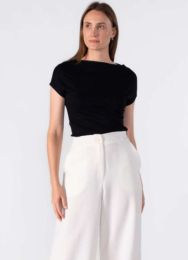 Lamis - Blusa Basica Manga Morcego Preto