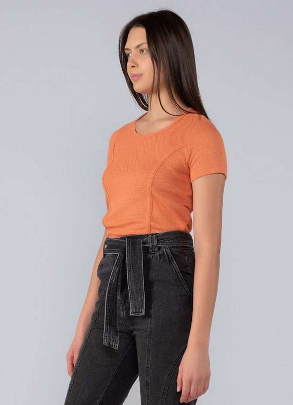 Lamis - Blusa Basica Nervura Frontal Laranja