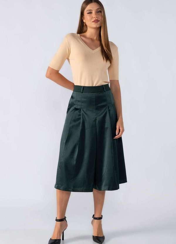 Lamis - Blusa Basica Tricot Manga Curta Bege 2