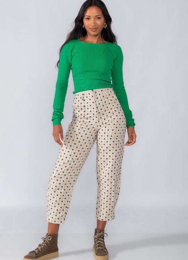 Lamis - Blusa Canelada Decote Quadrado Verde
