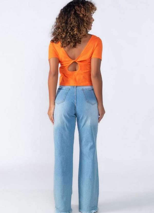 Lamis - Blusa Canelada Detalhe Costas Laranja 4