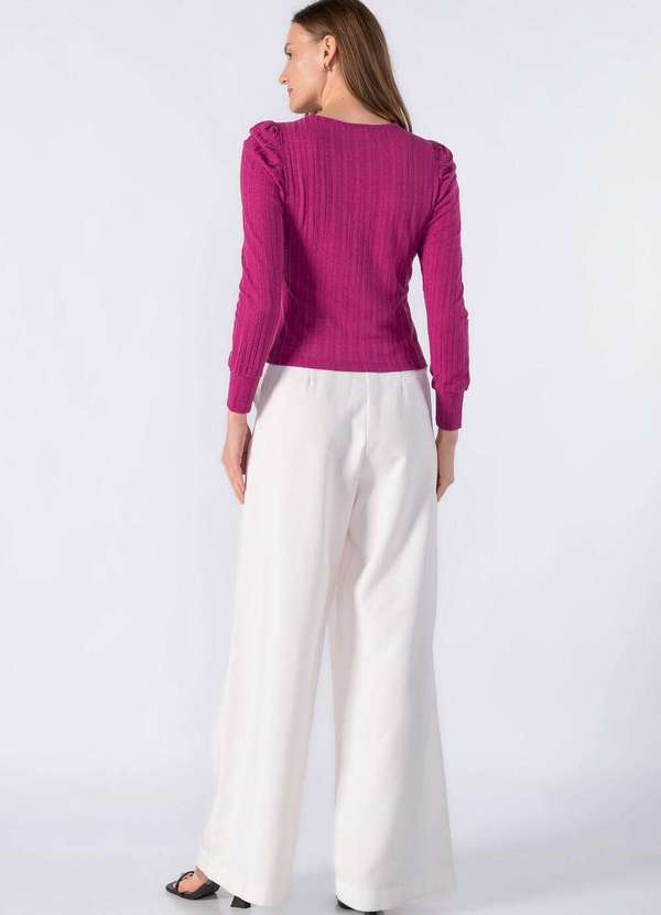 Lamis - Blusa com Amarracao no Decote Rosa Fucsia 4