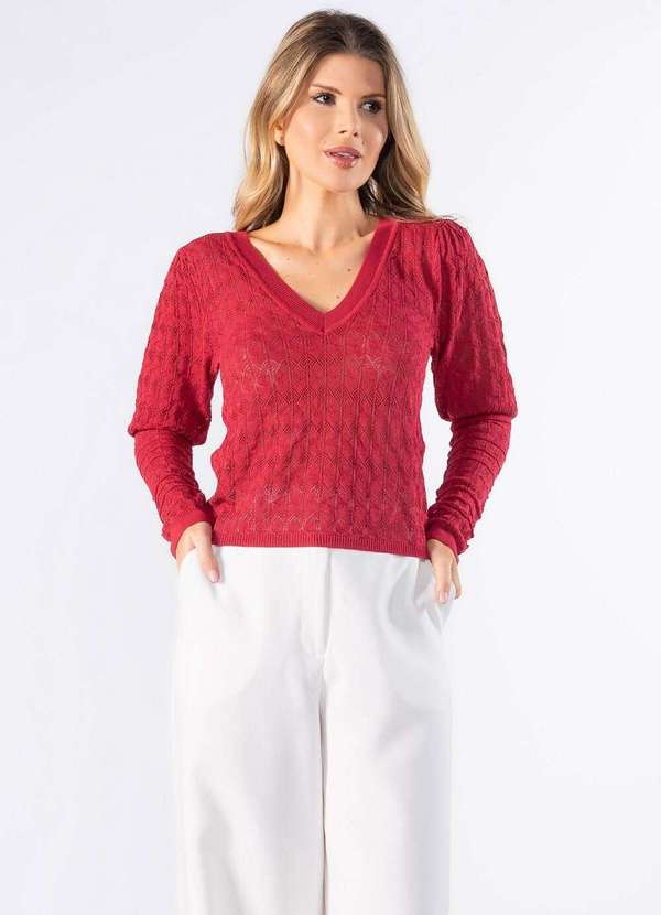 Lamis - Blusa com Manga Bufante Bordo