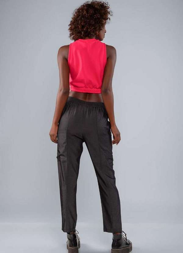 Lamis - Blusa Cropped Moletinho com Elastico Pink 4