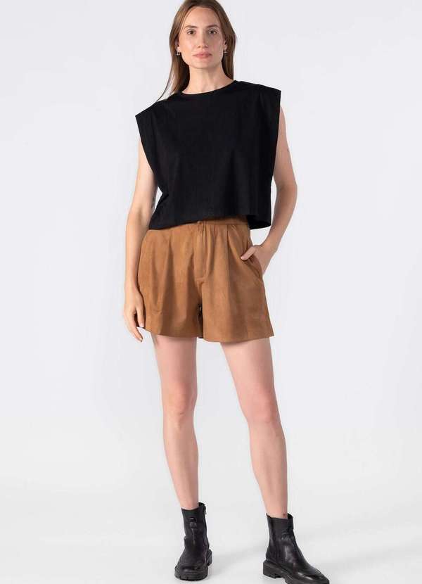 Lamis - Blusa Cropped Muscle Tee Preto 2