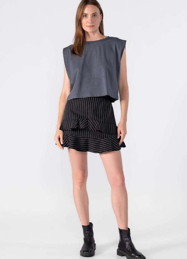 Lamis - Blusa Cropped Muscle Tee Cinza 2