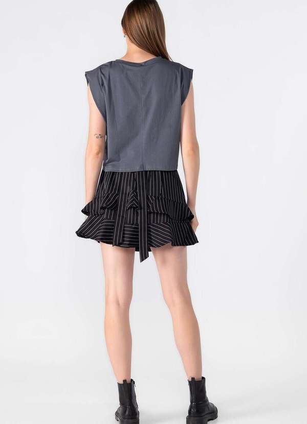 Lamis - Blusa Cropped Muscle Tee Cinza 4