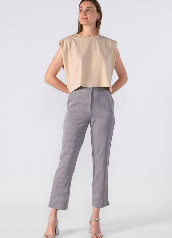 Lamis - Blusa Cropped Muscle Tee Caqui 2