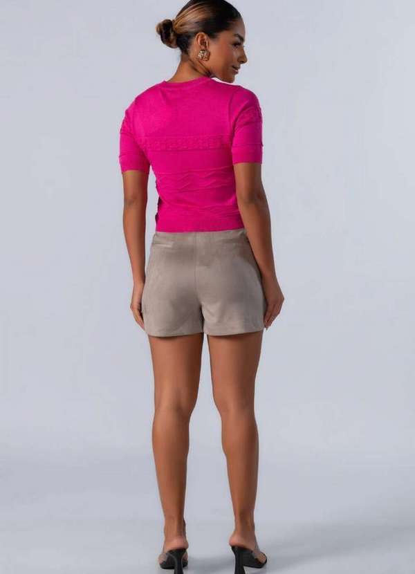 Lamis - Blusa Curta em Viscose com Texturas Pink 4