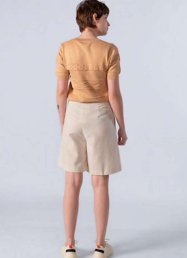 Lamis - Blusa Curta em Viscose com Texturas Caqui 4
