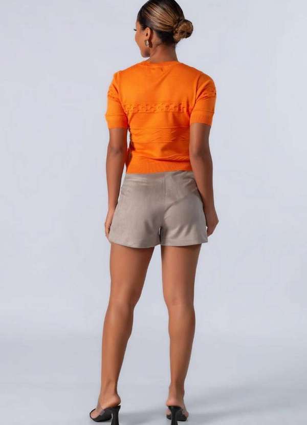 Lamis - Blusa Curta em Viscose com Texturas Laranja 4