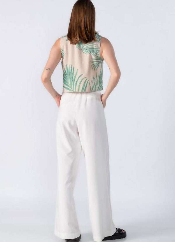 Lamis - Blusa Curta Estampada com Gola Verde 4