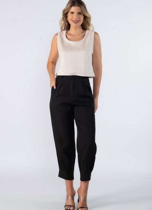 Lamis - Blusa Curta Regata Suede Bege 2